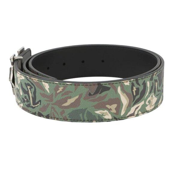 LOUIS VUITTON Belt: LV Flower Camouflage 40mm Reversible Size 35.4" PVC/Leat... - Picture 2 of 8